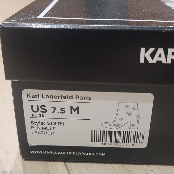 Cc- Karl Lagerfeld Edith floral suede black boots - Picture 9 of 9